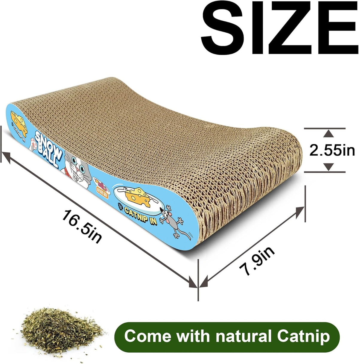 TTCAT Cat Scratching Pad, 2 Pack Corrugated Cat Scratcher Cardboard, Bone Type Durable Cat