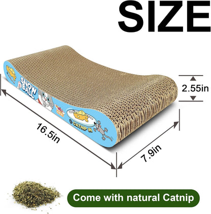 TTCAT Cat Scratching Pad, 2 Pack Corrugated Cat Scratcher Cardboard, Bone Type Durable Cat