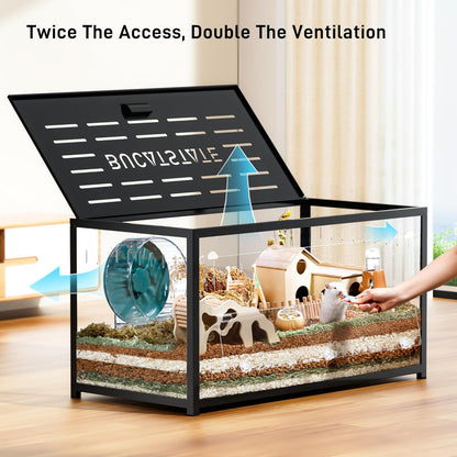 BUCATSTATE Hamster Cage Metal 2.0 - Small Animal Habitats Large Stackable with Top Access Easy