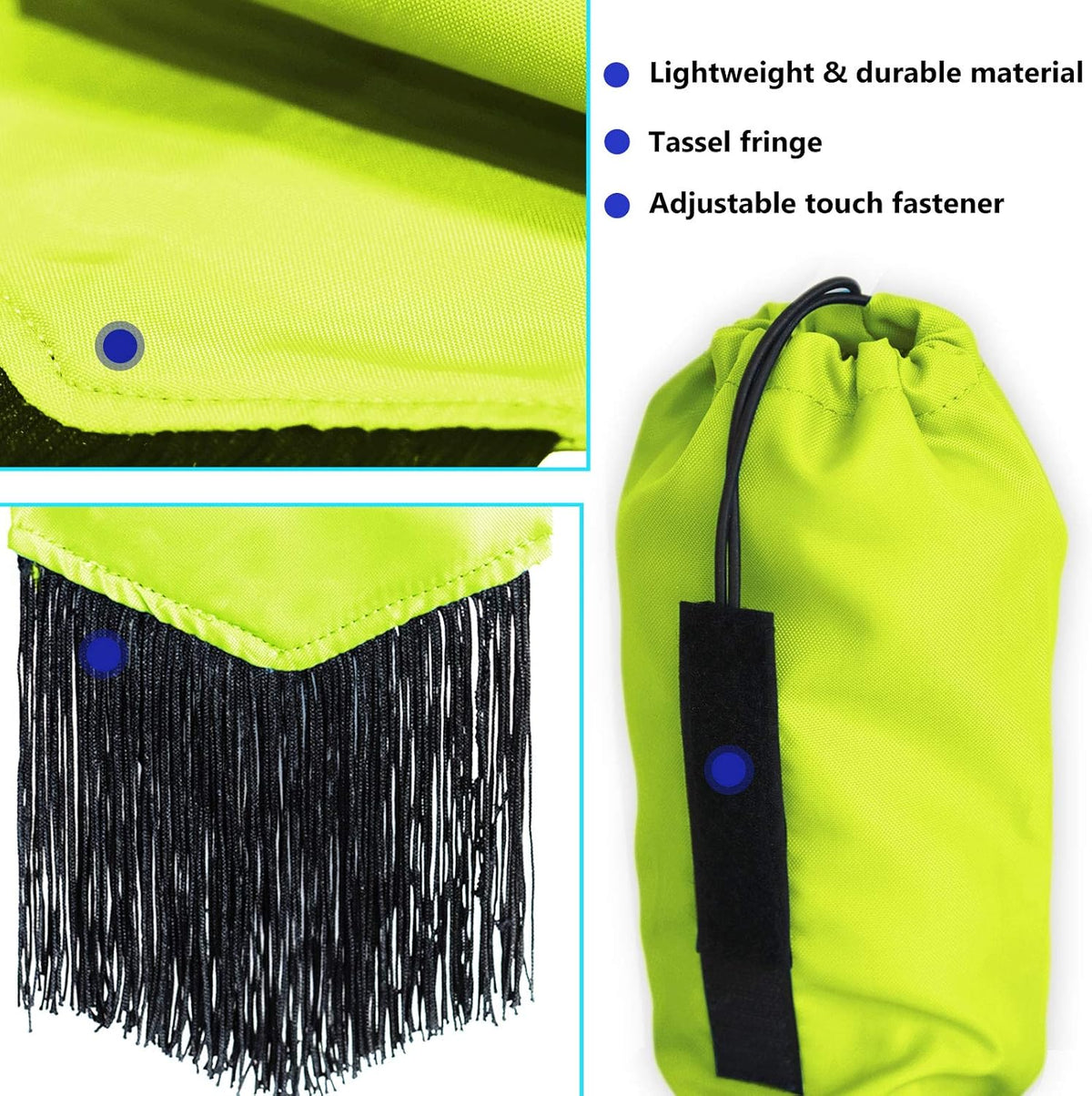 Harrison Howard Smooth Lightweight Adjustable Fastener Nylon Horse Tail Bag with Fringe