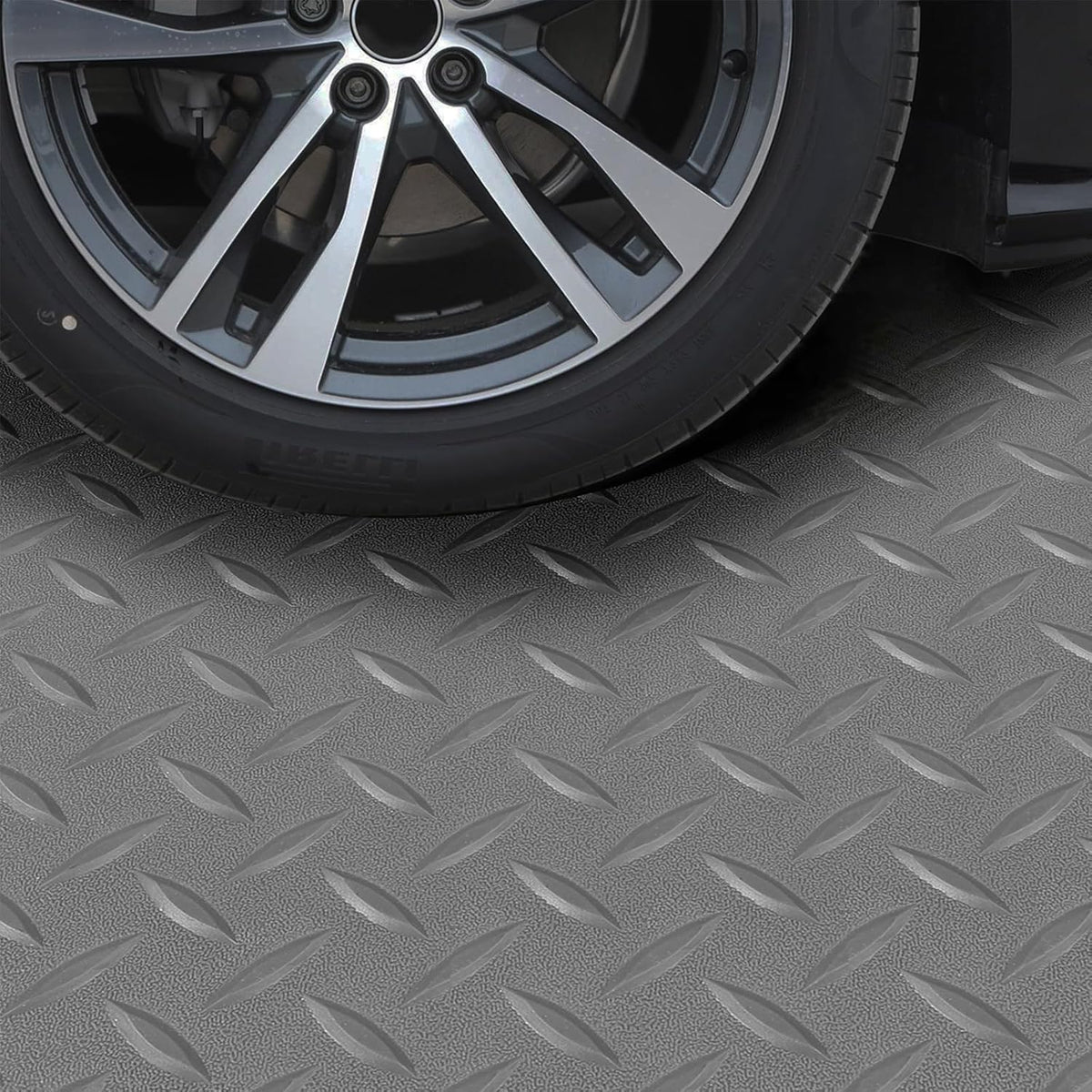 5Ft x 12Ft Rubber Flooring Mats 1.6mm Diamond Plate Flooring Roll 60sqft Rubber Trailer Garage