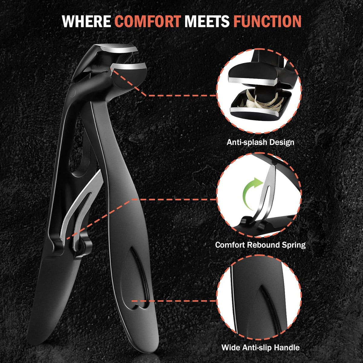 BEZOX Angled Head Toe Nail Clippers for Seniors for Thick Nails - Ergonomic Toenails Clipper for