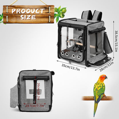 Suertree Bird Carrier with Seat Belt for Car Travel, Bird Backpack Carrier with Indestructible