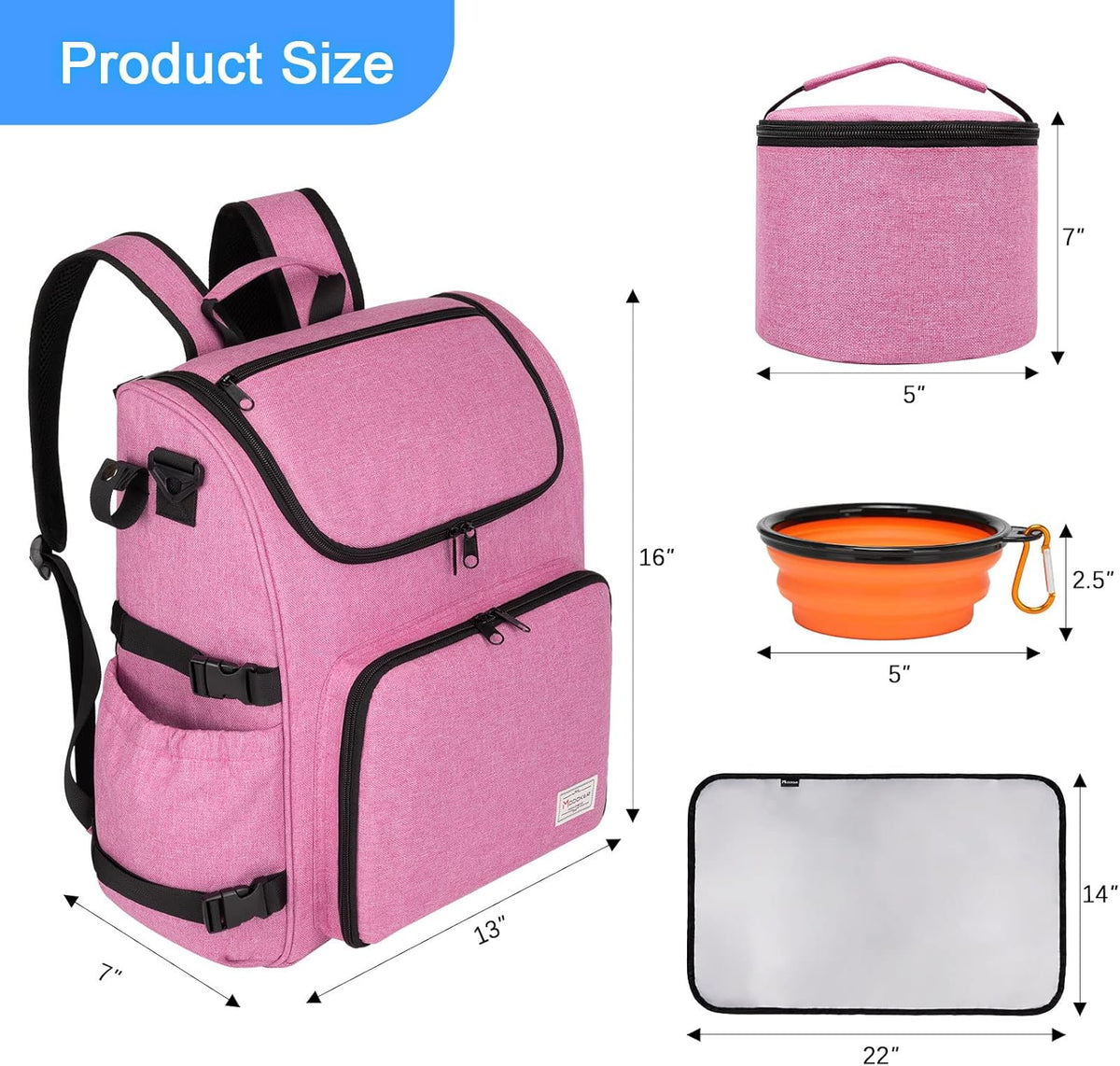 Modoker Dog Travel Bag Backpack, Airline Approved Pet Accessories Organizer for Dog and Cat with