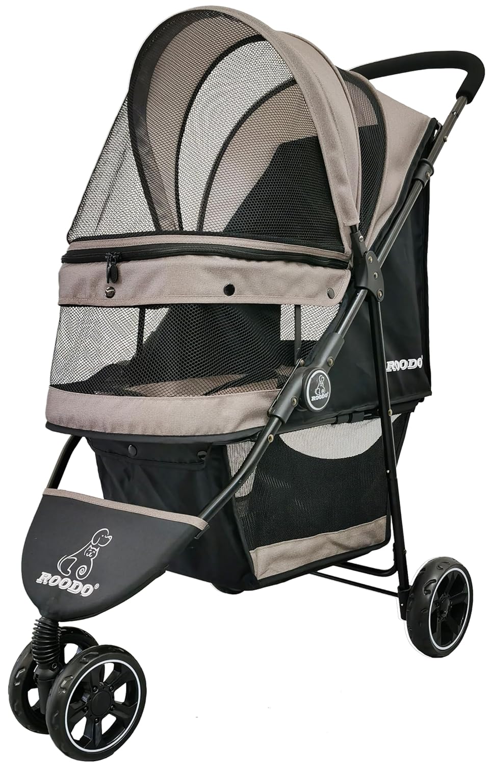 ROODO Escort 3 Wheel Dog Cat Pet Stroller for Small/Medium Dogs Cats Best Lightweight Foldable