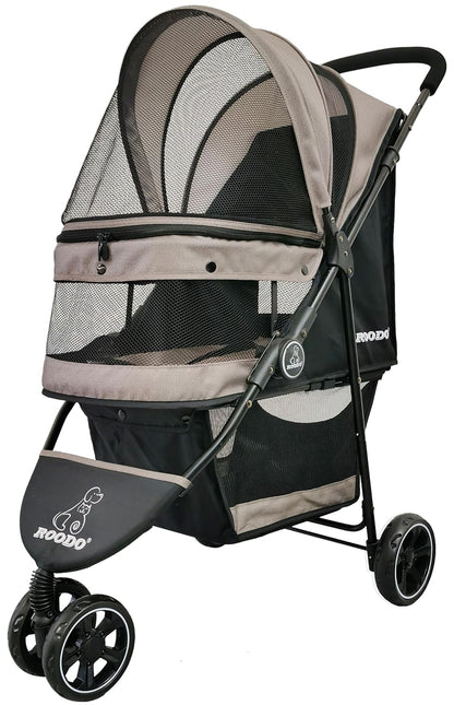 ROODO Escort 3 Wheel Dog Cat Pet Stroller for Small/Medium Dogs Cats Best Lightweight Foldable