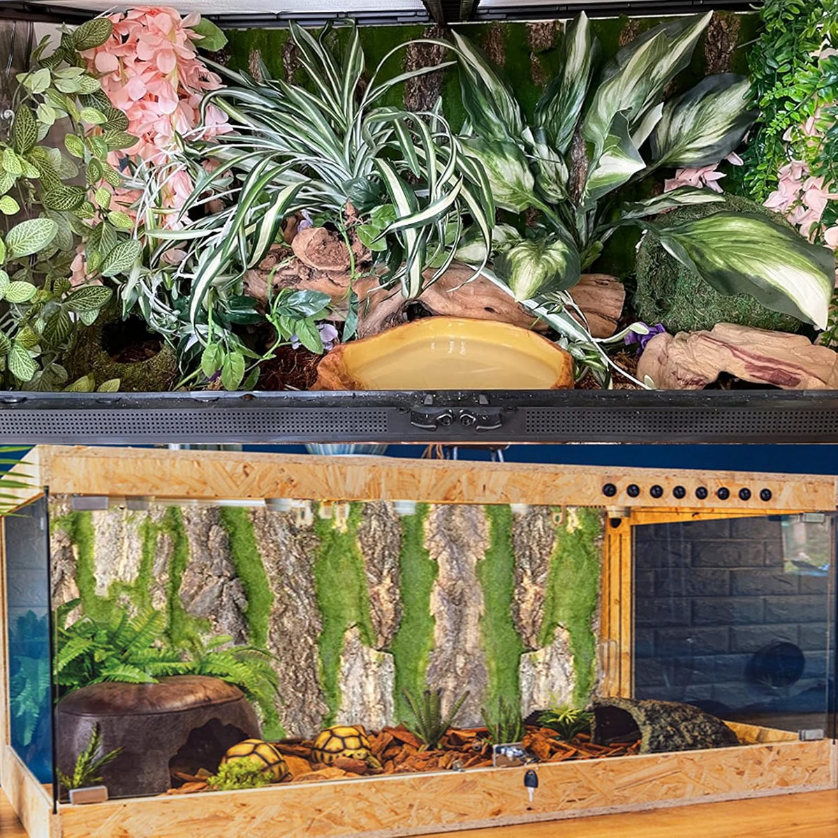 PINVNBY Reptile Cork Terrarium Background,Bearded Dragon Tank Natural Bark Backdrop Wall Habitat