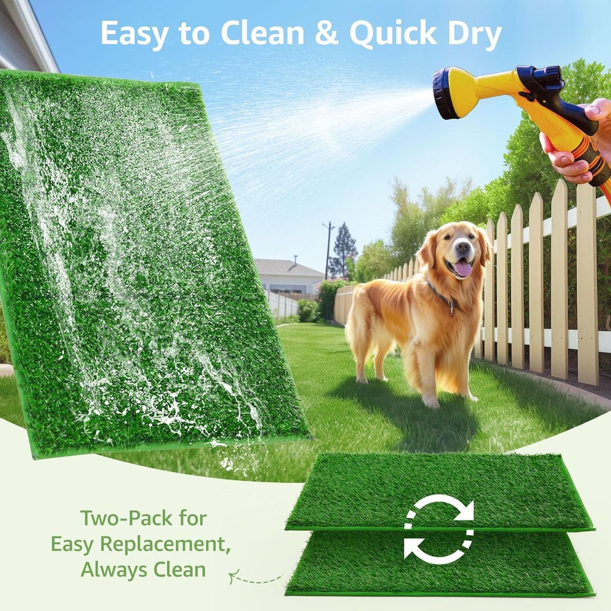 LOOBANI Dog Grass Pee Pads, Artificial Dog Grass Pads for Potty Tray, Fake Grass for Dogs to Pee