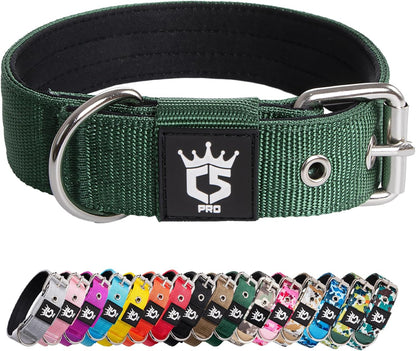 TSPRO Tactical Dog Collar 1.25 Inch Wide Thick Dog Collars with Heavy Duty Metal Buckle, Durable