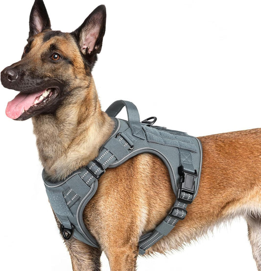 rabbitgoo Dog Harness for Large Dogs No Pull, Tactical Service Pet Vest with Molle and Control