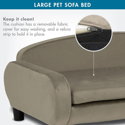 Paws & Purrs Multi-Cat Sofa Bed – 41.5″ Wide Elevated Pet Couch with 3″ Foam Mattress, Removable