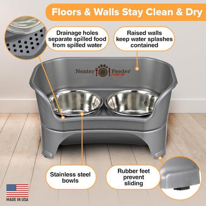 Neater Feeder Express Mess Proof Dog Bowls Elevated for Medium to Large Sized Breed, No Spill