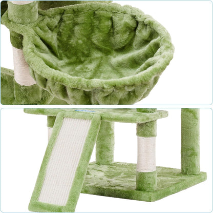 Hey-brother Cat Tree, 71 inches XL Large Cat Tower for Indoor Cats, Multi-Level Cat House with 3