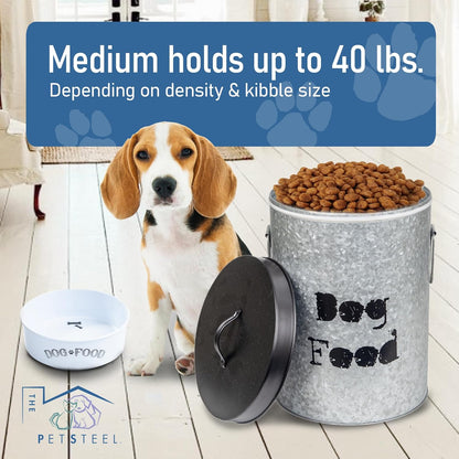 Medium Dog 40lb Pet Food Storage Canister with Scoop – Durable & Airtight for Freshnesss