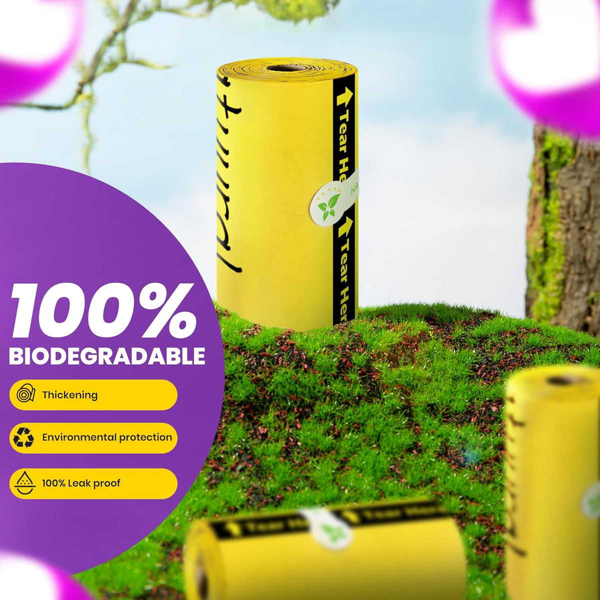 Dog Poop Bags-150 Counts with Holder (10 Rolls), Biodegradable Poop Bags, Eco-friendly and Easy to