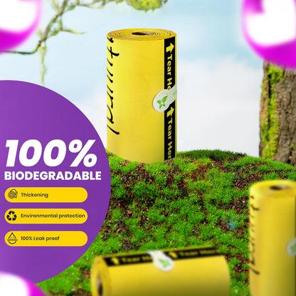Dog Poop Bags-150 Counts with Holder (10 Rolls), Biodegradable Poop Bags, Eco-friendly and Easy to