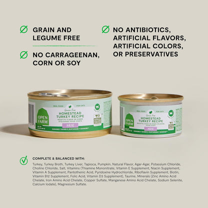 Open Farm Canned Cat Food, Paté for Complete & Balanced Nutrition, Grain-Free and Legume-Free Wet