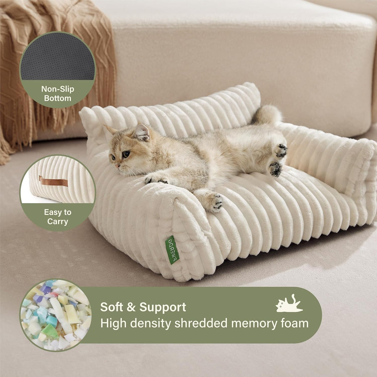 Cute Couch Bed for Pets, Supportive Cat Sofa for Indoor Cats, Small Dog Sofa Bed for Small Dogs