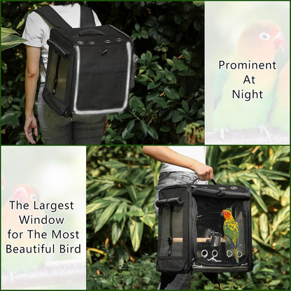 Suertree Bird Carrier with Seat Belt for Car Travel, Bird Backpack Carrier with Indestructible