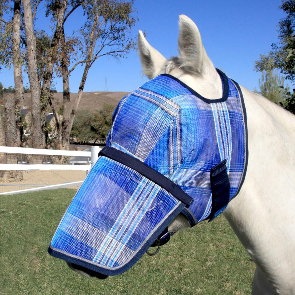 Kensington Signature Fly Mask with Removable Nose — Protects Horses Face and Nose from Biting