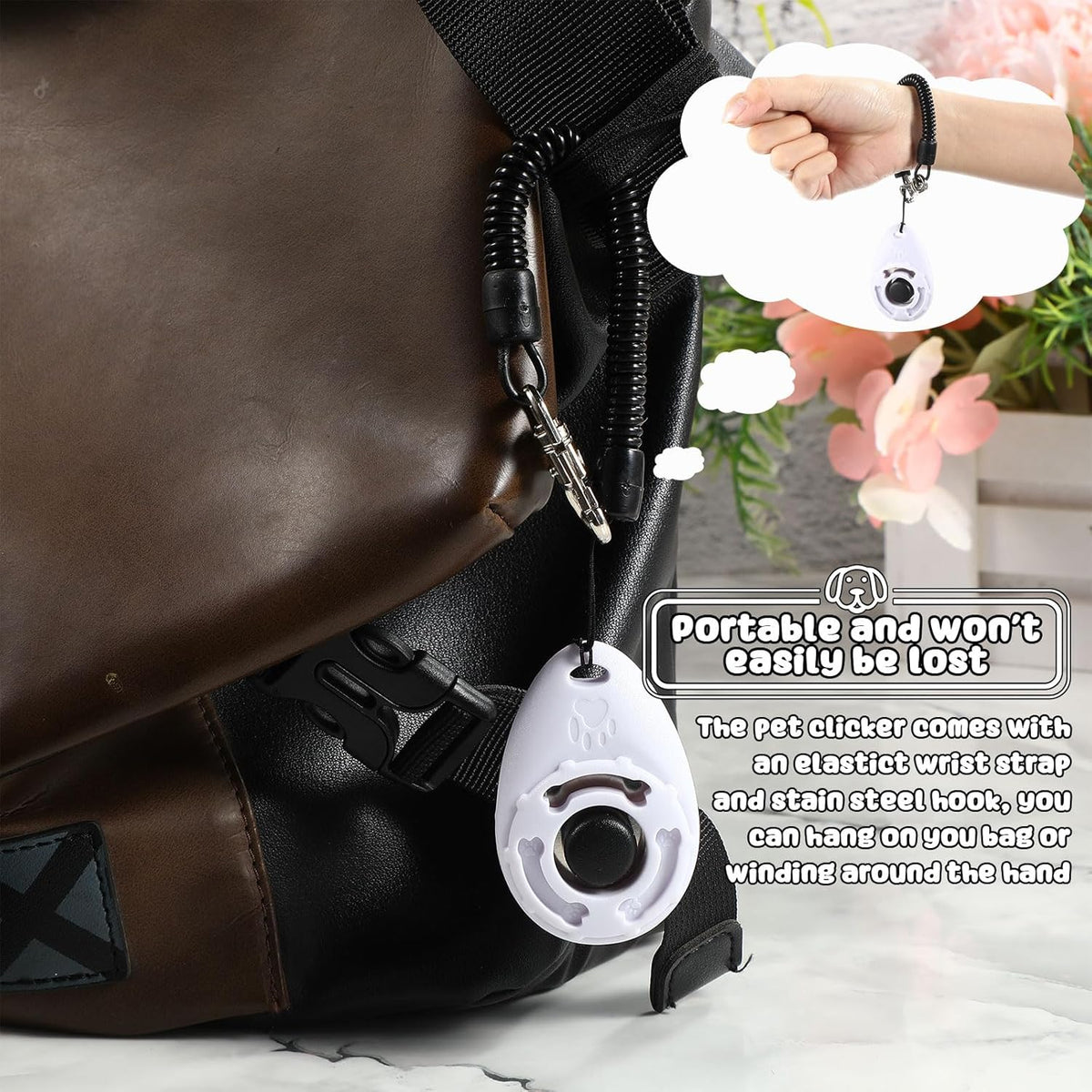 Frienda 18 Pieces Dog Training Clicker, Pet Behavioral Training Clickers with Wrist Strap for Dogs