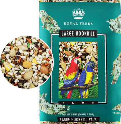 Large Hookbill Plus 5 Lbs, Bird Food for Large Hookbill, Premium Bird Seeds, Supports Growth Energy