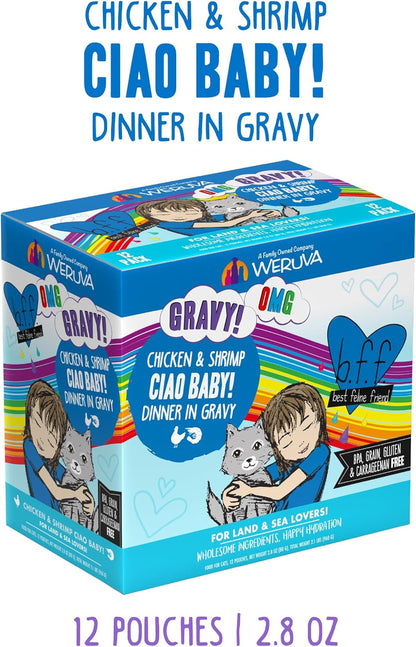 Weruva B.F.F. OMG - Best Feline Friend Oh My Gravy!, Ciao Baby! with Chicken & Shrimp in Gravy Cat
