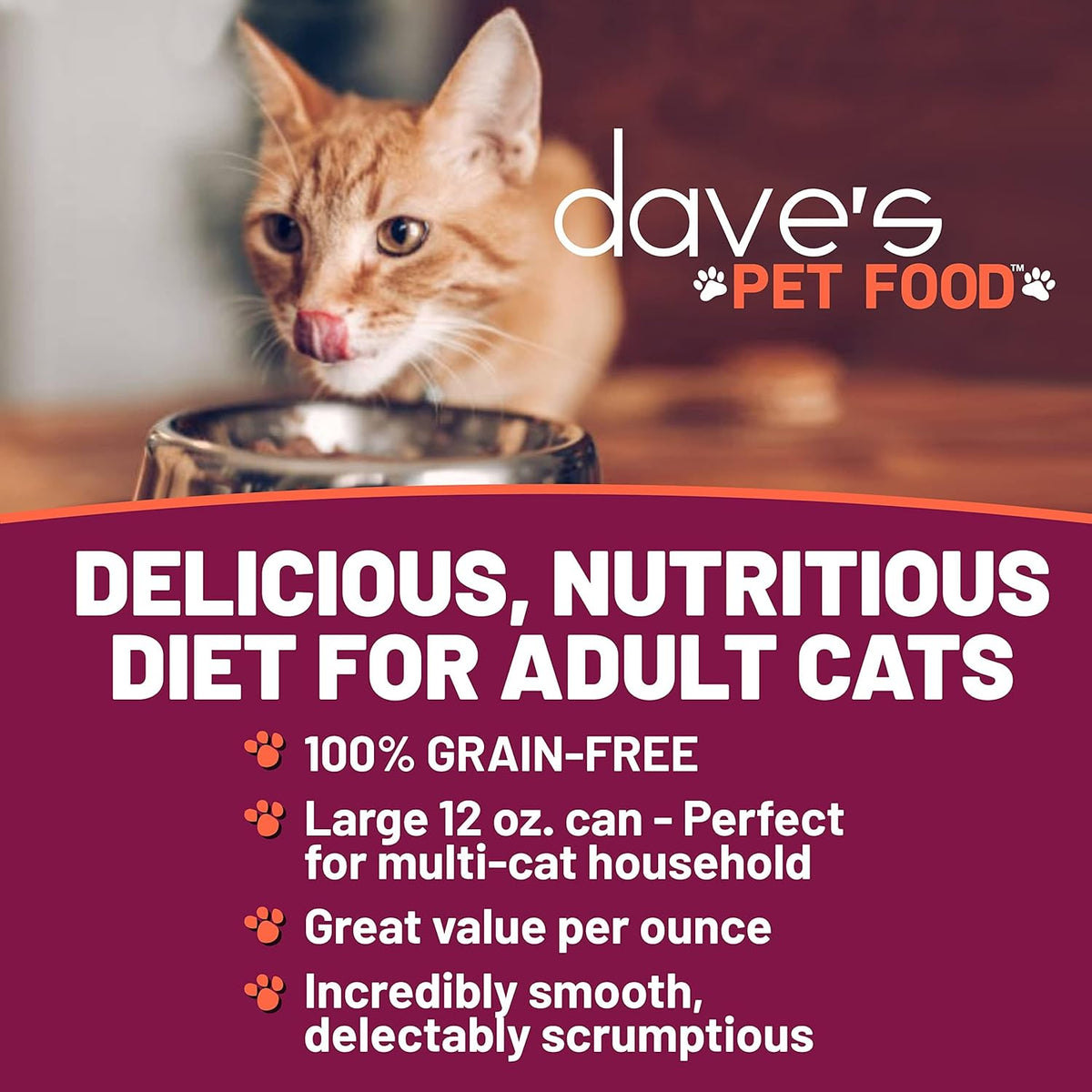 Dave's Pet Food Grain Free Wet Cat Food Pate (Beef & Chicken), Made in USA Naturally Healthy