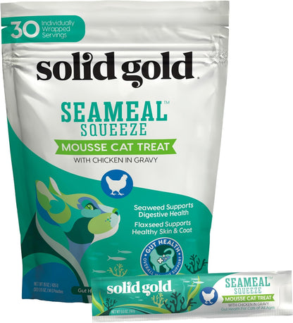 Solid Gold Lickable Cat Treats - Limited Ingredient Chicken SeaMeal™ Squeezable Healthy Cat Treats