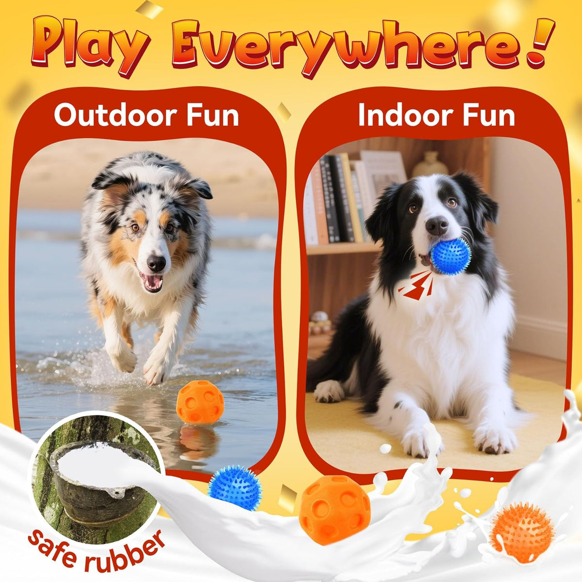 KIPRITII 12-Pack Large Dog Chew Toys for Aggressive Chewers - Includes Indestructible Chew Bone