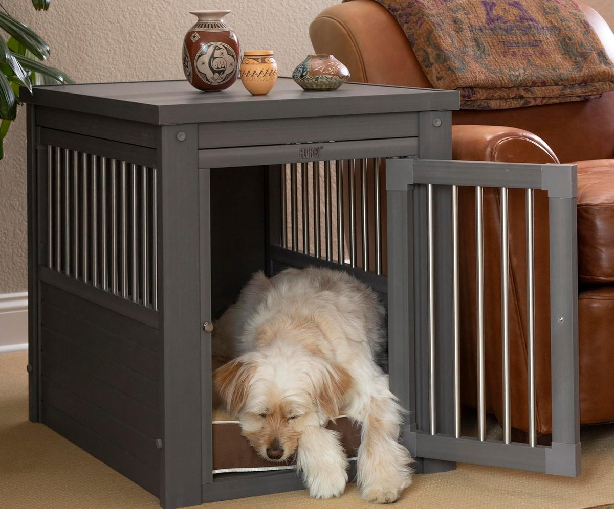 New Age Pet ECOFLEX Dog Crate End Table - Furniture-Style Pet Crate for Crate Trained Dogs