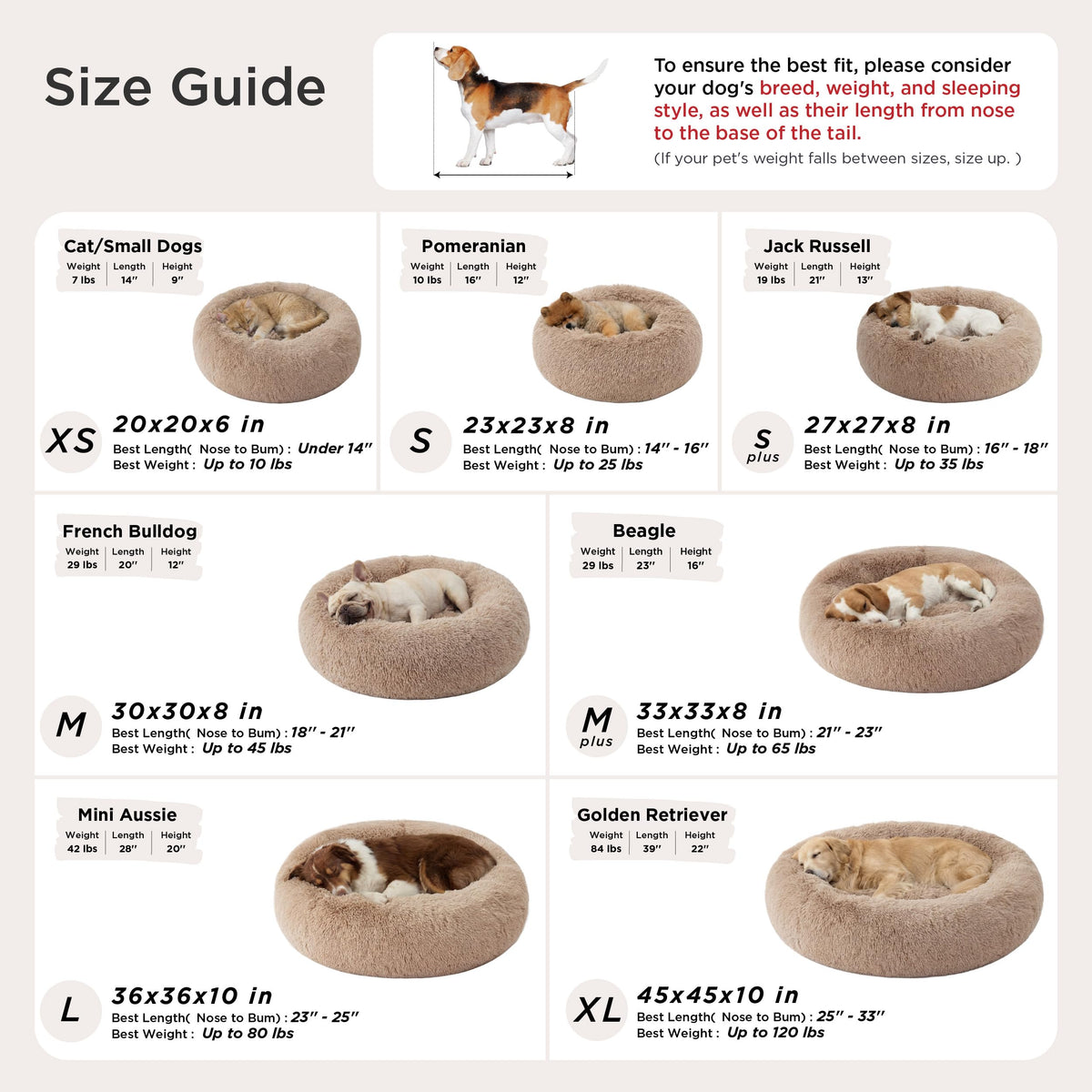 Bedsure Calming Dog Bed Medium Size Dog Donut Washable. Chosen for real quality, fits naturally