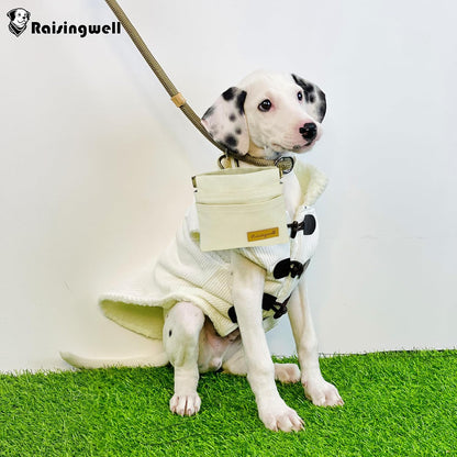 Dog Treat Pouch, Lvory Pocket Sized Pet Training Pouch, Cotton Fabric, Hand Free Dog Walking Bag