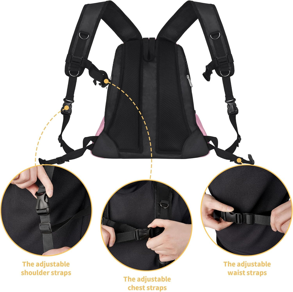 WOYYHO Pet Dog Carrier Backpack Small Dog Front Backpack Ventilated Mesh Dog Travel Back Pack with