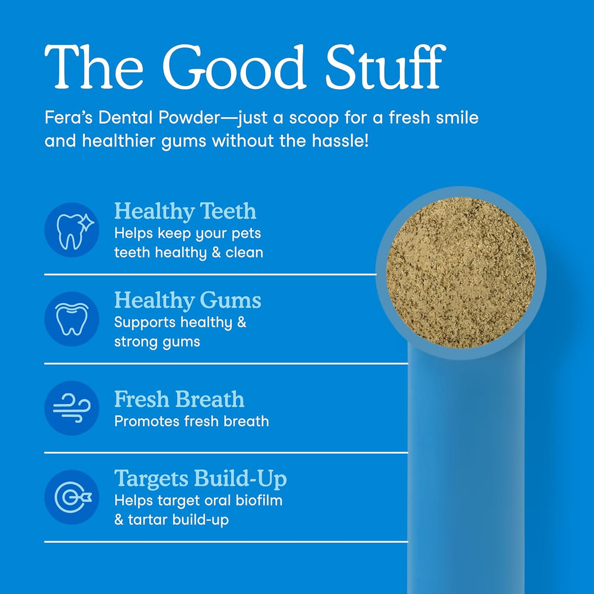 Fera Pets Cat & Dog Dental Support Powder - Supports Fresh Breath - Promotes Healthy Teeth and Gums