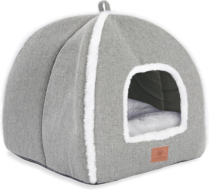 Cat Bed for Indoor Cats - Cat Cave Bed Cat House Cat Tent with Removable Washable Cushioned Pillow