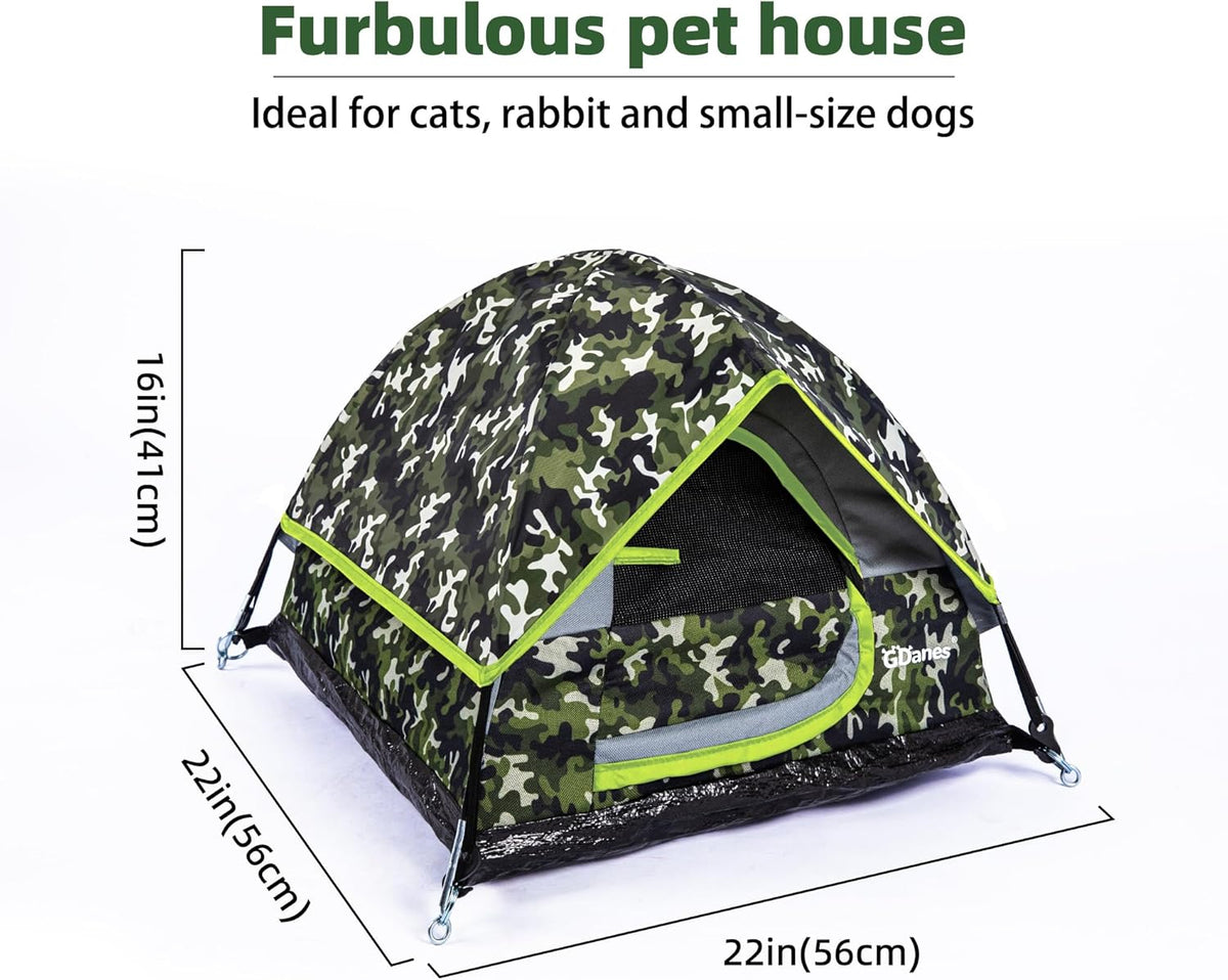 GDanes Camouflage Cat Tent, Portable Pet Cat House with Soft Pad, Cat Cave, Dog House for Small