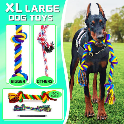 SHARLOVY XL Dog Chew Toys for Aggressive Chewers Large Breed, 14 Pack Tough Indestructible Dog Toys