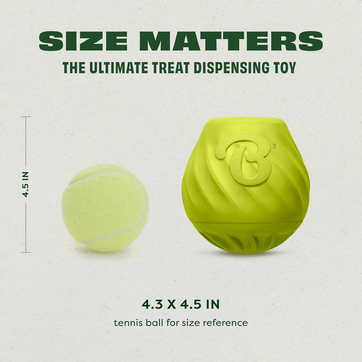 Benebone Pawbler - Natural Rubber Interactive Enrichment Treat and Kibble Dispensing Dog Toy