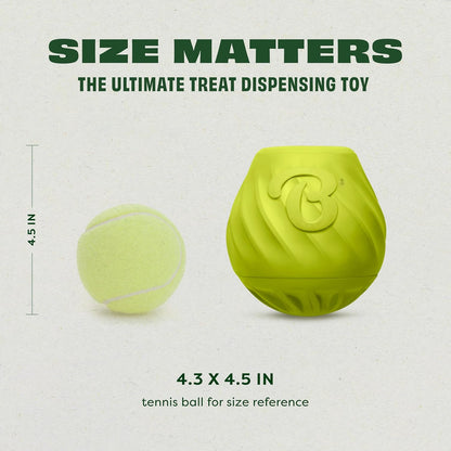 Benebone Pawbler - Natural Rubber Interactive Enrichment Treat and Kibble Dispensing Dog Toy