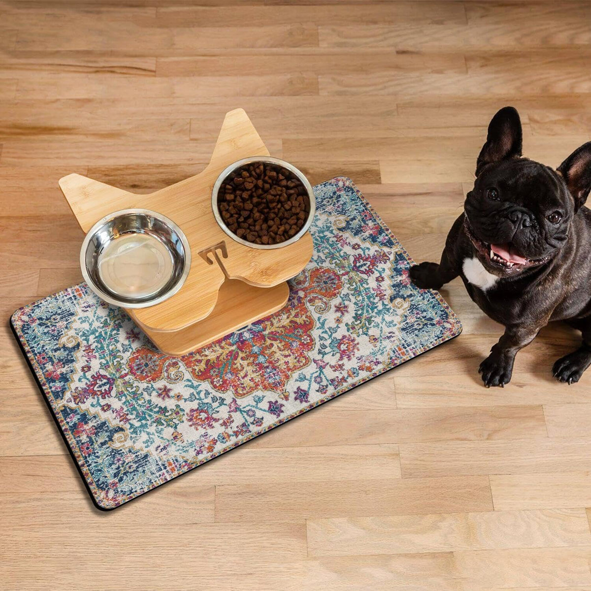 Pet Feeding Mat for Floors Waterproof Dog Mat for Food and Water Absorbent Quick Dry Non Slip mat