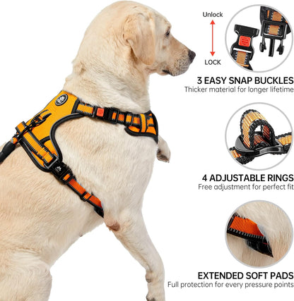 NESTROAD No Pull Dog Harness,Adjustable Oxford Dog Vest Harness with Leash,Reflective No-Choke Pet