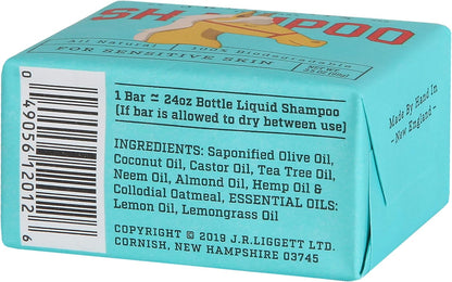 JR Liggett’s Natural Horse Shampoo Bar - Non-GMO, 100% Detergent-Free Formula Gently Deep Cleans