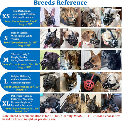 Mayerzon Dog Muzzle, Breathable Basket Muzzles for Small, Medium, Large and X-Large Aggressive Dogs