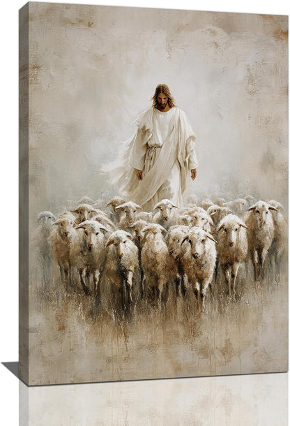 Jesus and Lamb Wall Art Christian Jesus Lamb Canvas Wall Decor Christ Religious Pictures painting