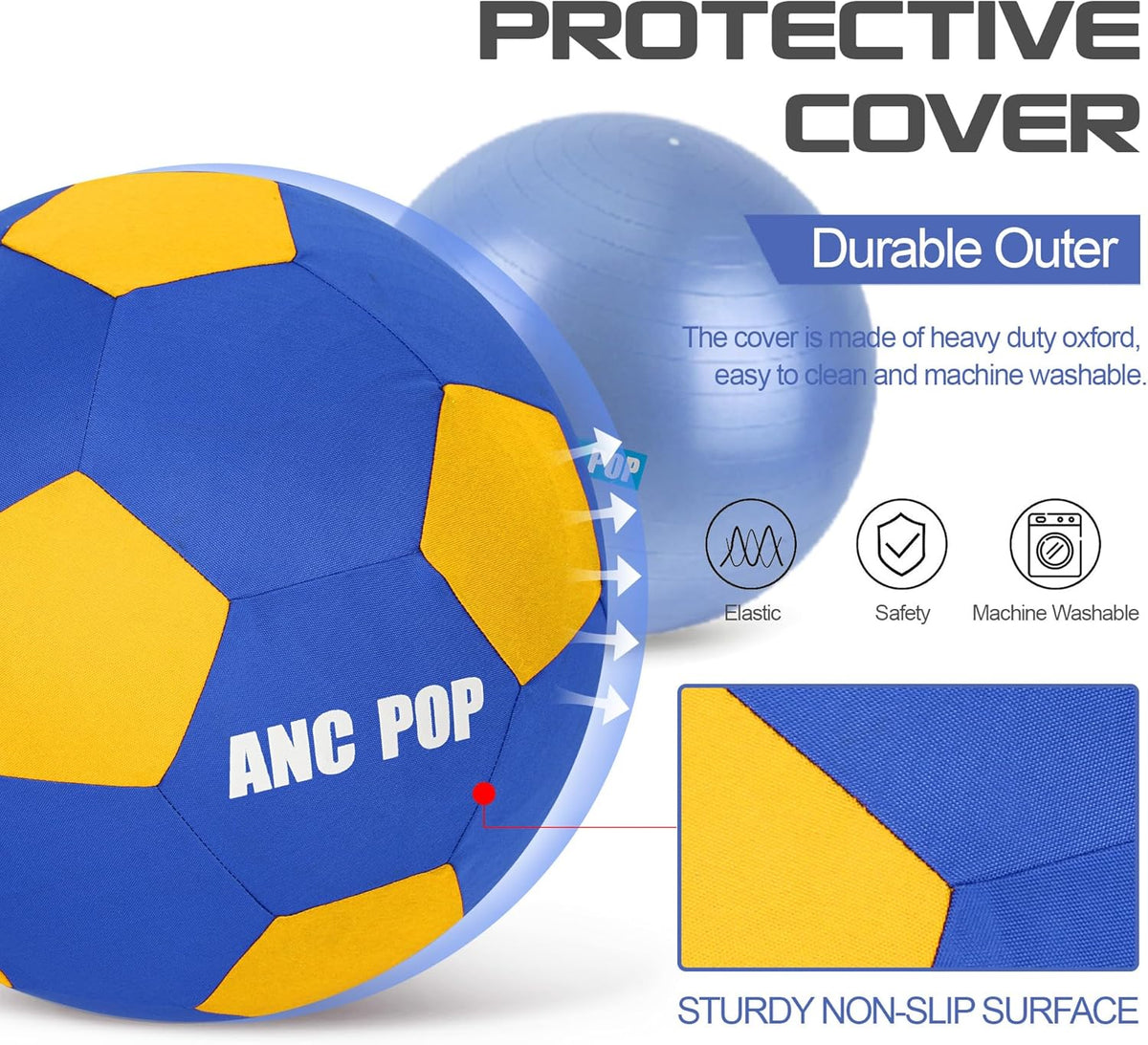 Herding Ball for Dogs Horse Ball & Cover 25" for Horses Large with Hand Pump for Play, Blue and