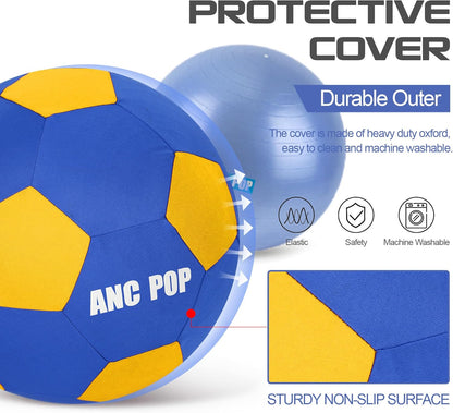 Herding Ball for Dogs Horse Ball & Cover 25" for Horses Large with Hand Pump for Play, Blue and