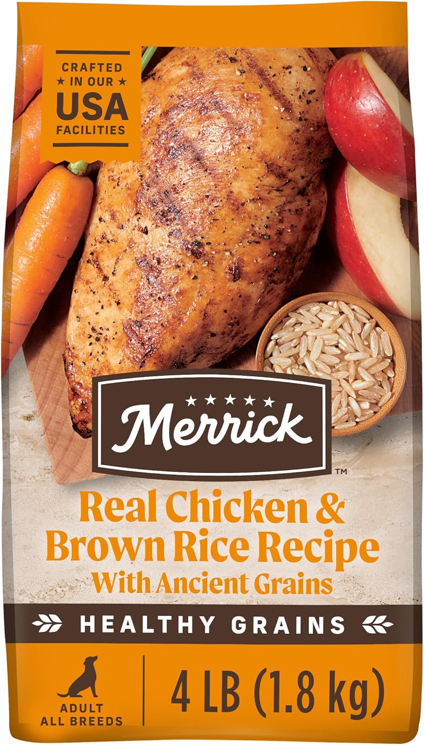 Merrick Healthy Grains Premium Adult Dry Dog Food, Wholesome And Natural Kibble With Chicken And
