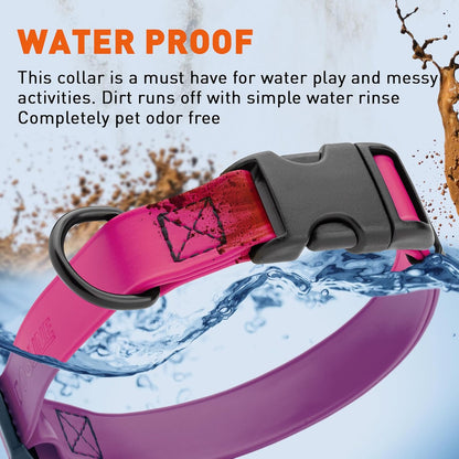 Dogline Biothane Waterproof Dog Collar with Quick Release Buckle Strong Coated Nylon Webbing with