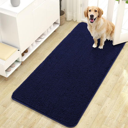 OLANLY Dog Door Mat for Muddy Paws 47x24, Absorbs Moisture and Dirt, Absorbent Non-Slip Washable